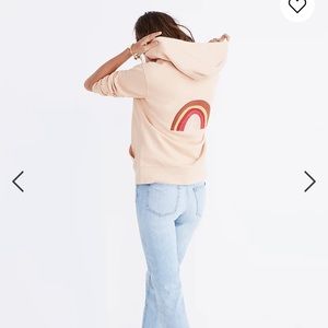 Madewell Embroidered Rainbow Zip Hoodie